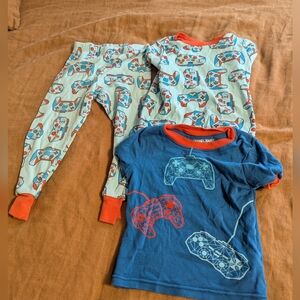 3T Set of Gaming Pajamas 2 Shirts 1 Pant